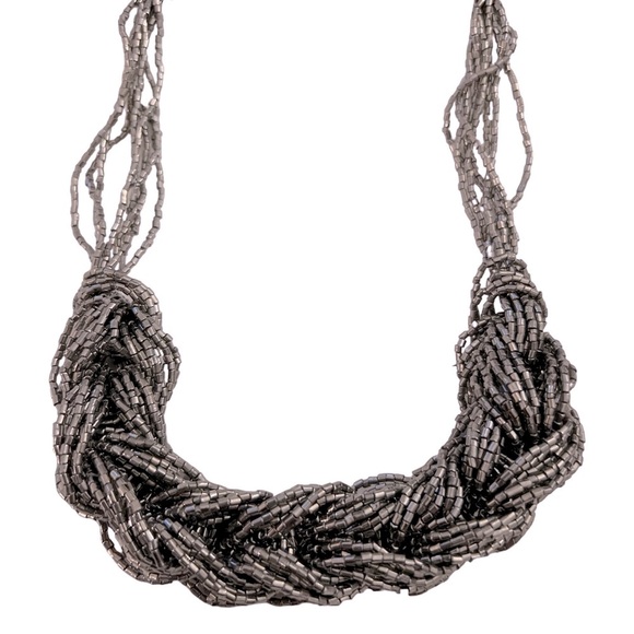 Elegant Braided Beaded Choker Chunky Necklace - Picture 6 of 6